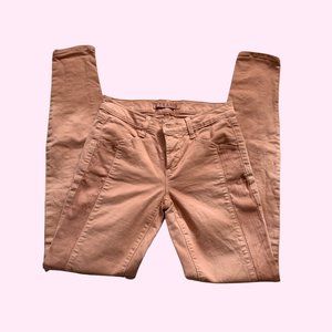 J Brand Mid Rise Panel Skinny Pink Denim Jeans (Size 25)